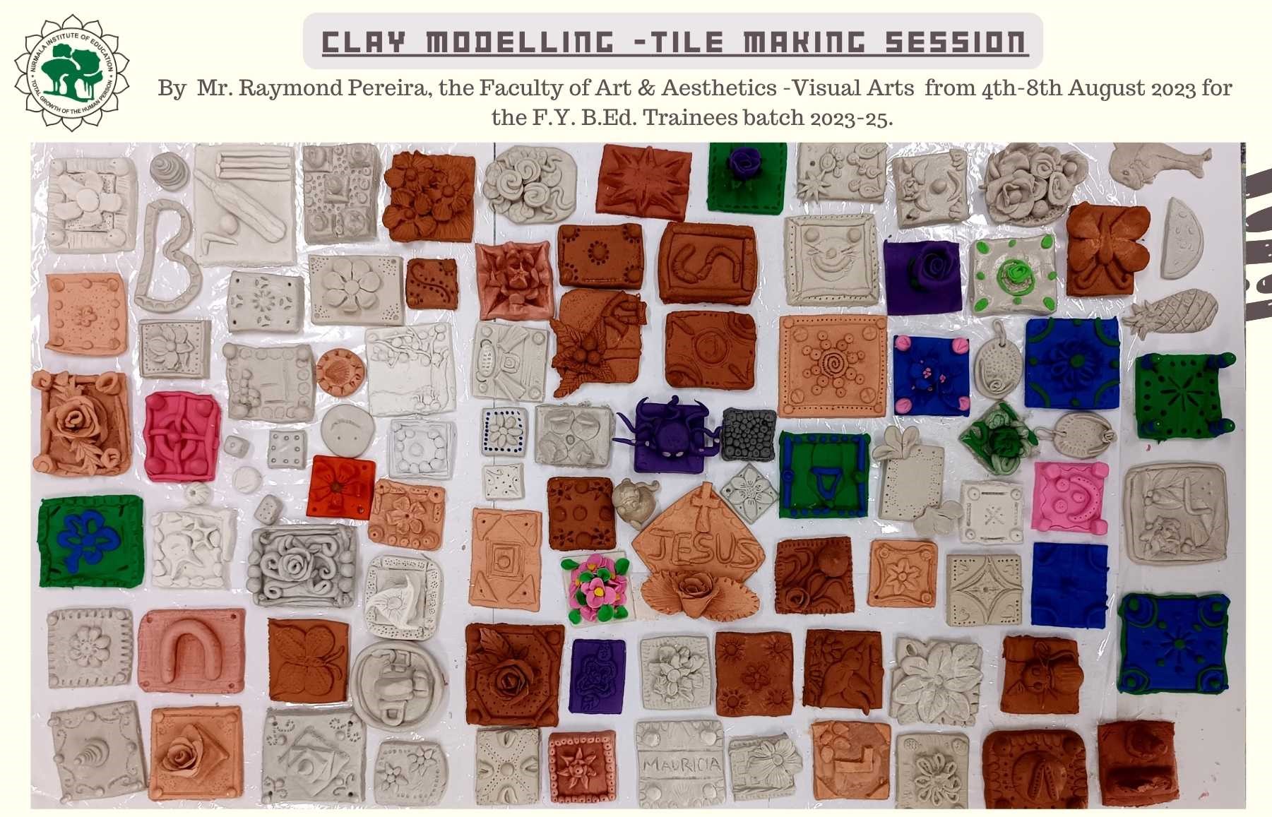 CLAY MODELLING -TILE MAKING SESSION from 4th-8th August 2023
